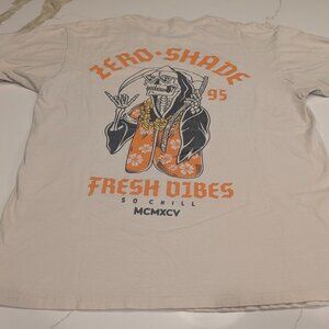 Fresh Vibes Graphic Shirt Men's Size Large Zero Shade Grim Reaper Hang Loose